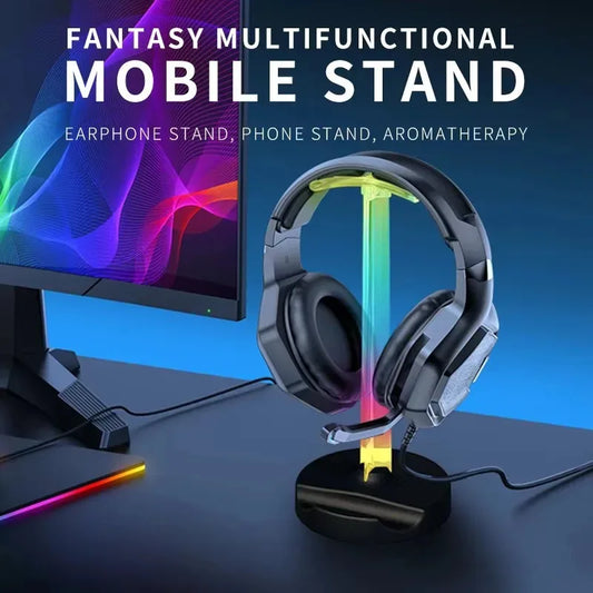 Support Casque Gaming RGB — Hub USB Intégré