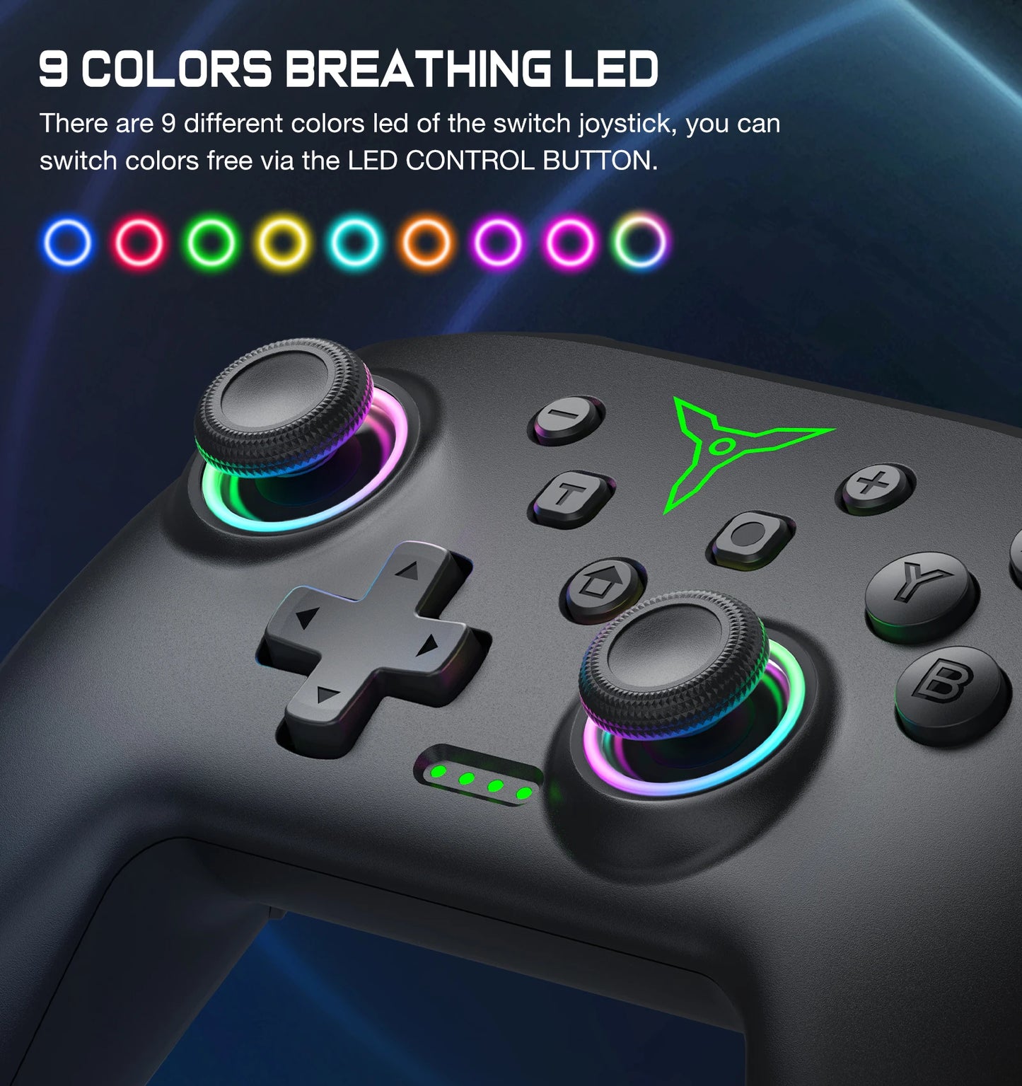 Manette Gaming Sans Fil RGB Bluetooth — Switch, PC & Plus