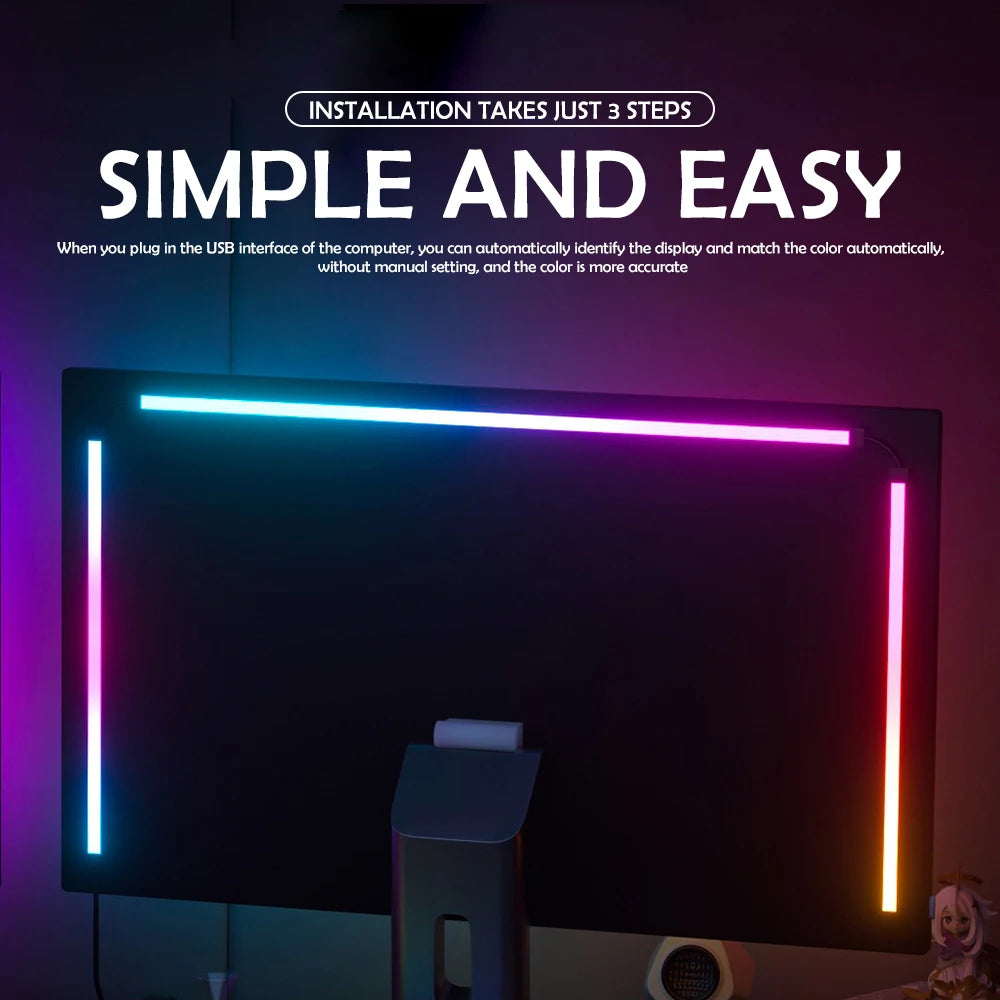 Kit LED RGB Rétroéclairage Écran Gaming