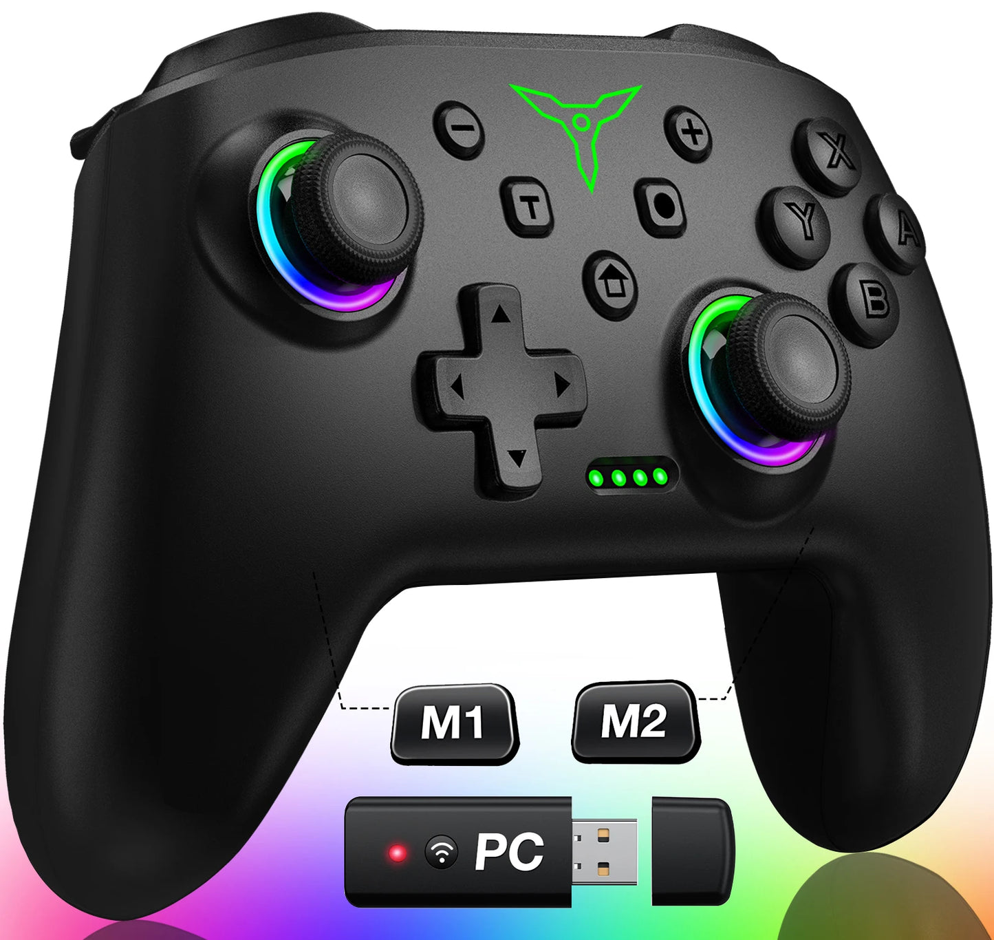 Manette Gaming Sans Fil RGB Bluetooth — Switch, PC & Plus