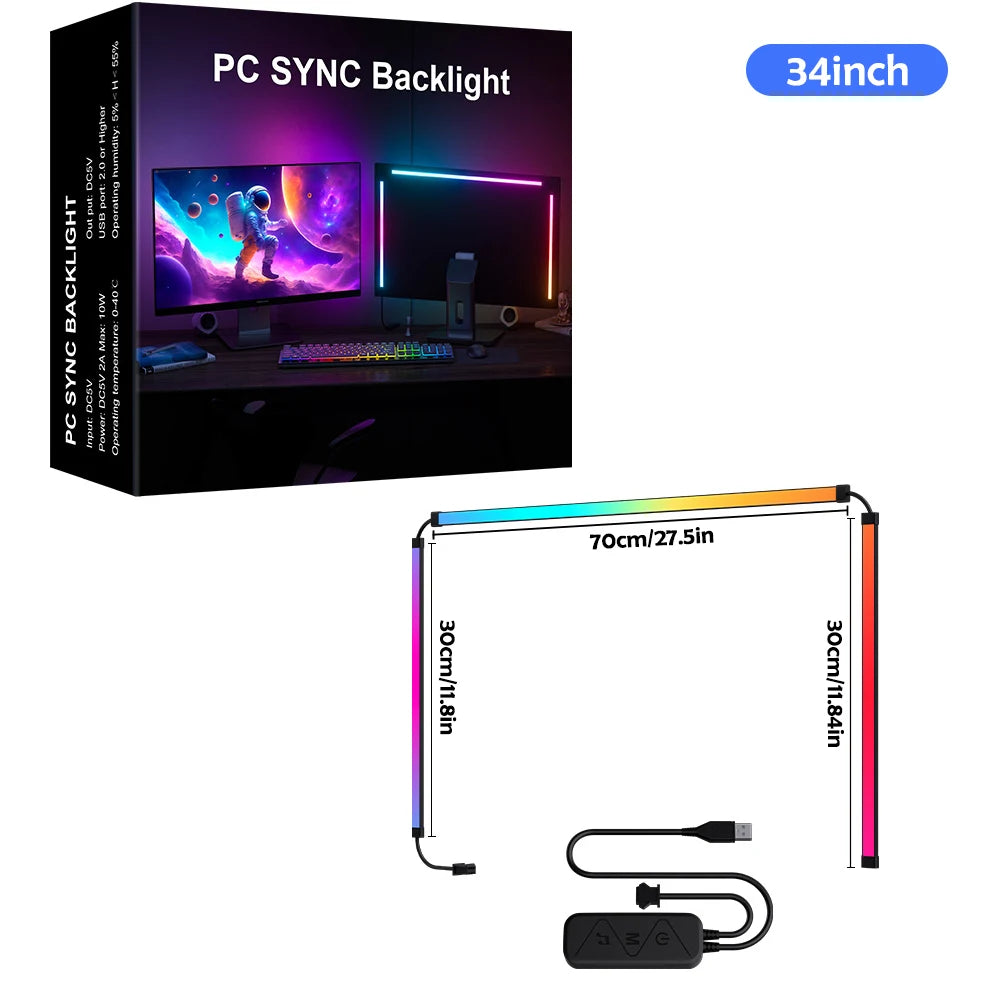 Kit LED RGB Rétroéclairage Écran Gaming